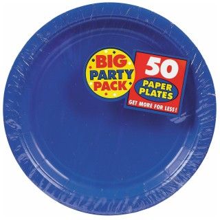 Bright Royal Blue Big Party Pack Dessert Plates