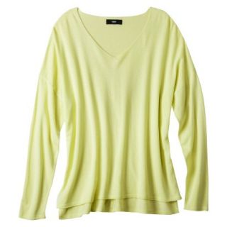 Mossimo Womens Plus Size V Neck Pullover Sweater   Green 2