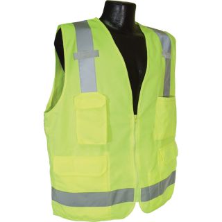 Radians Class 2 Surveyor Safety Vest   Lime, Large, Model SV7G