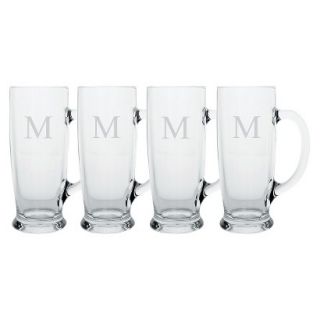 Personalized Monogram Craft Beer Mug Set of 4   M