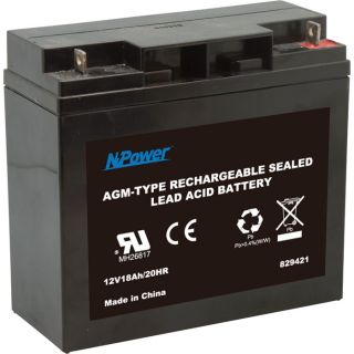 NPower Sealed Lead Acid Battery   AGM Type, 12V, 18 Amps