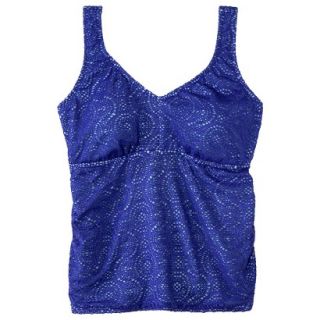 Womens Plus Size Crochet Tankini Swim Top   Cobalt Blue 22W