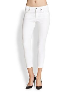 Citizens of Humanity Cropped Skinny Jeans   Optic White