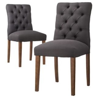 Skyline Dining Chair Threshold Brookline Tufted Dining Chair   Charcoal
