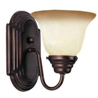 Casual Bronze 1 Bulb Wall Sconce   Wilshire Glass Shade