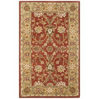 Handmade Kerman Rust/ Gold Wool Rug (23 X 4)