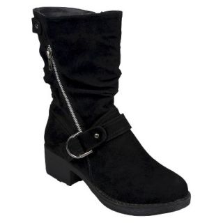 Womens Hailey Jeans Co. Slouchy Zipper Boots   Black 8.5