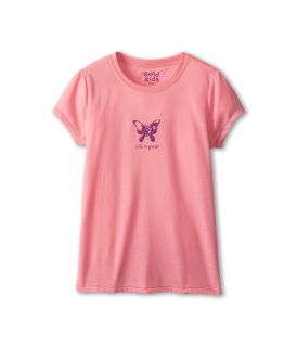 Life is good Kids Girls Sleep Tee Butterfly Girls Short Sleeve Pullover (Pink)