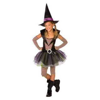 Girls Striped Witch Costume