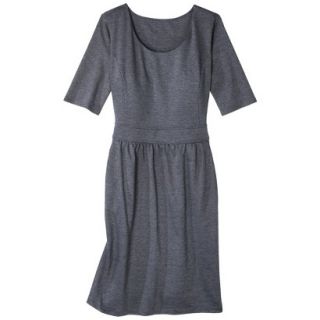 Merona Womens Plus Size Elbow Sleeve Ponte Dress   Gray 2