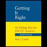 Getting It Right  An Editing Text for ESL/EFL Students