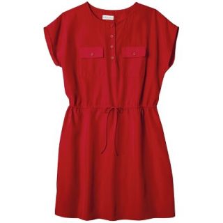 Merona Petites Woven Tie Waist Dress   Red XLP