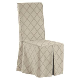 Sure Fit Durham Long Dining Room Chair Slipcover   Linen