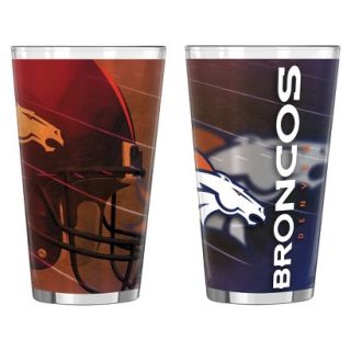 Boelter Brands NFL 2 Pack Denver Broncos Shadow Style Pint Glass   Multicolor