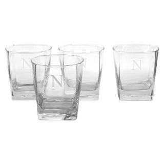 Personalized Monogram Whiskey Glass Set of 4   N