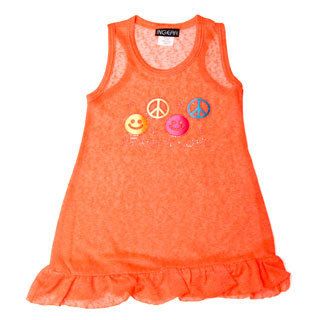 Ingear Girls Peace/love Print Ruffled Hem Dress