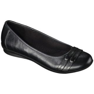 Womens Merona Maegan Comfort Ballet Flat with Buttons   Black 7.5