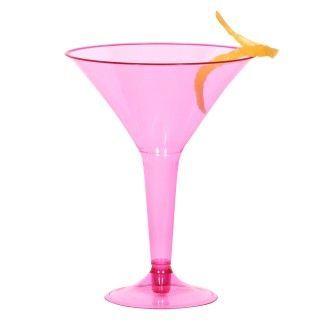 Hot Pink Plastic 8 oz. Martini Glasses