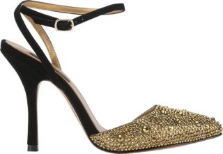Womens Benjamin Adams London Denia   Gold Glitter/Black Suede Heels