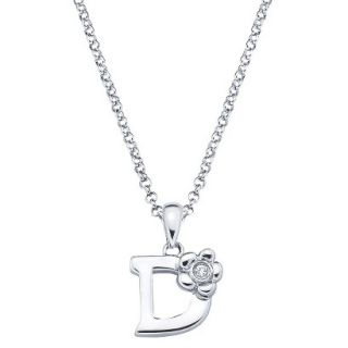 Little Diva Sterling Silver Diamond Accent Initial D Pendant Necklace   Silver