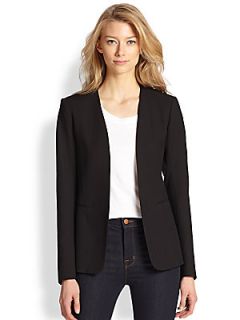 Theory Isita Pleated Back Blazer   Black