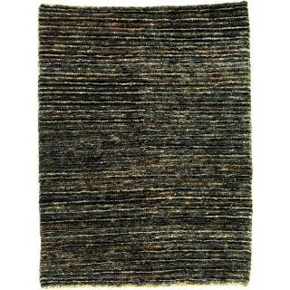 Hand knotted All natural Charcoal Grey Hemp Runner (26 X 8)