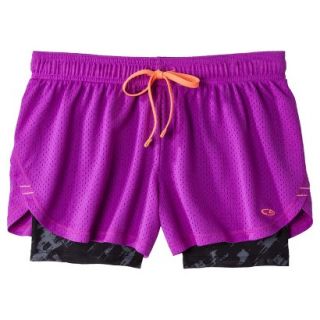 C9 by Champion Womens Mesh Short with Compression   Purple Reef M