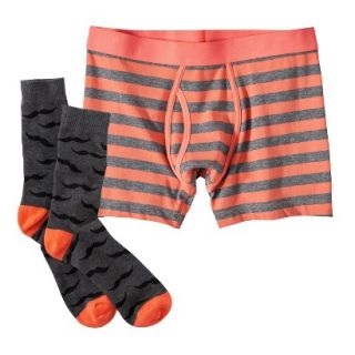 Mossimo Supply Co. Mens Boxer Briefs and Socks 2pc Set   Mustaches/Stripes L