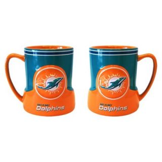 Boelter Brands NFL 2 Pack Miami Dolphins Game Time Mug   20 oz