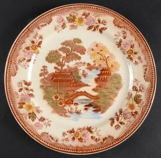 Brown & Ritchie Oriental Gardens Dinner Plate, Fine China Dinnerware   Brown W/M
