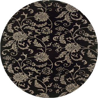 Hand tufted Hesiod Black Rug (8 X 8 Round)