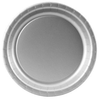 Shimmering Silver (Silver) Paper Dinner Plates