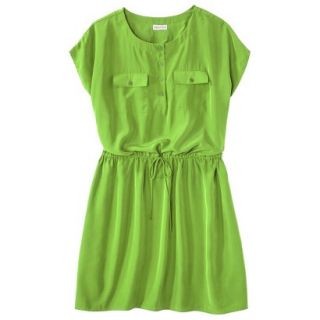 Merona Womens Plus Size Short Sleeve Tie Waist Dress   Green 4