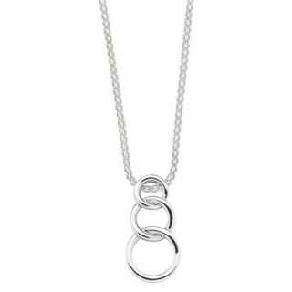 She Sterling Silver Three Linked Circles Pendant Necklace Silver