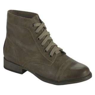 Womens Post Paris Colissa Genuine Leather Cap Toe Ankle Boots   Olive 6