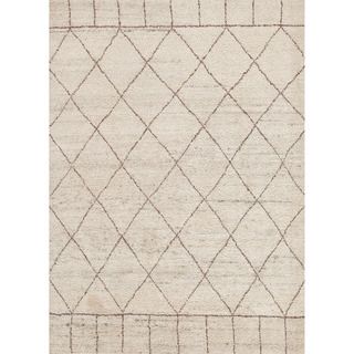 Hand knotted Contemporary Moroccan Pattern Brown Rug (8 X 10)