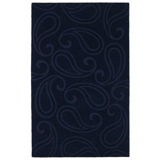 Trends Navy Paisley Wool Rug (96 X 136)