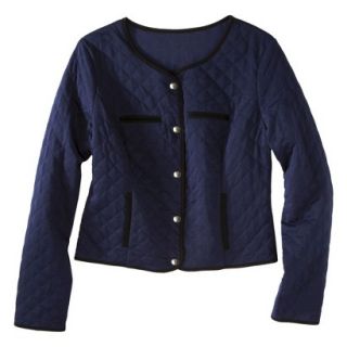 Merona Womens Quilted Bomber Jacket   Blue/Black   XS