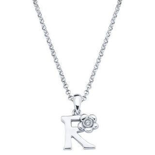 Little Diva Sterling Silver Diamond Accent Initial R Pendant Necklace   Silver