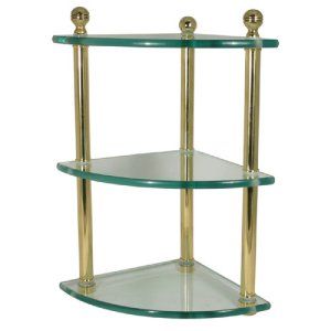 Allied Brass MA 6 BBR Brushed Bronze Mambo Triple Corner Glass Shelf