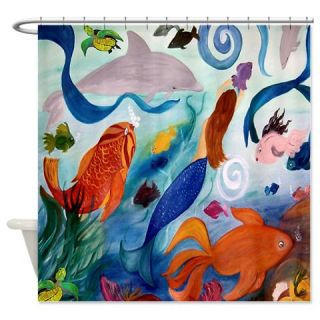  Tropical Fish And Mermaid Party Shower Curtain