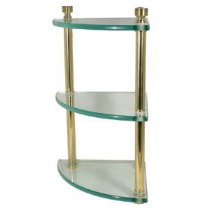Allied Brass FT 6 BBR Brushed Bronze Foxtrot Triple Corner Glass Shelf