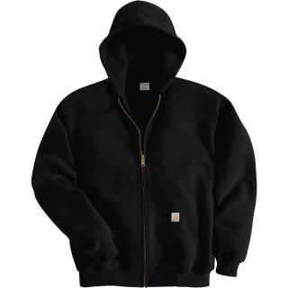Carhartt Hooded Zip Front Sweatshirt   Black, Large, Regular Style, Model K122