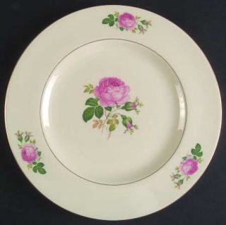 Pickard Maria Dinner Plate, Fine China Dinnerware   Roses Rim&Center,Gold Trim &