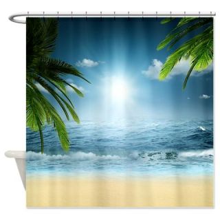  Tropical Beach Shower Curtain
