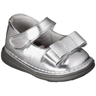 Infant Girls Wee Squeak Triple Bow Mary Jane   Silver 3