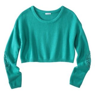 Xhilaration Juniors Cropped Sweater   Turquoise XXL(19)