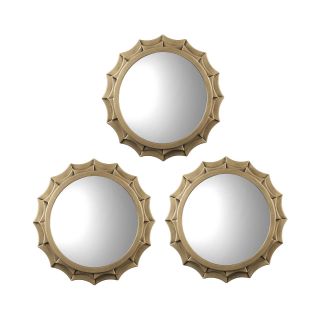 Set of 3 Double Flare Round Wall Mirrors