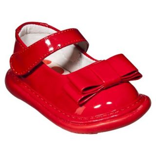 Little Girls Wee Squeak Triple Bow Patent Shoe   Red 5
