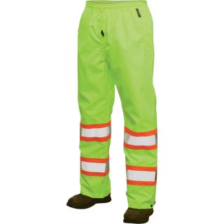 Work King Class 2 High Visibility Rain Pant   Green, Large, Model S34711